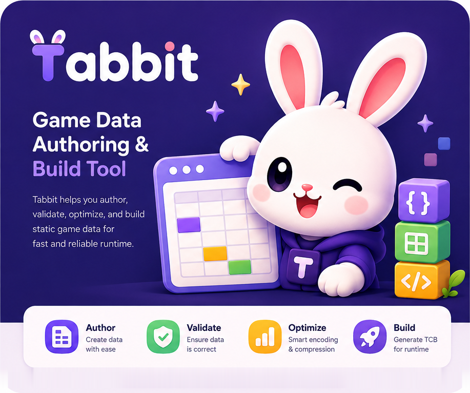Tabbit — 시트를 읽어 검증하고 바이너리와 코드를 냅니다
